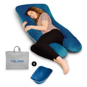 Zwangerschapskussen – Voedingskussen XXL Blauw velvet