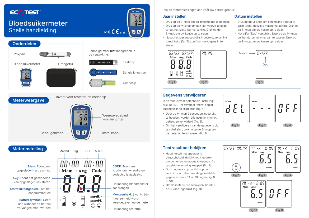 Bloedglucosemeter + 50 Teststrips en Lancetten - Afbeelding 7