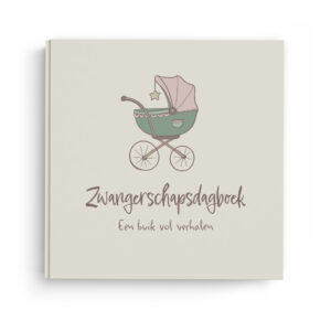 Telano zwangerschapsdagboek voor 9 maanden met kinderwagen op de cover