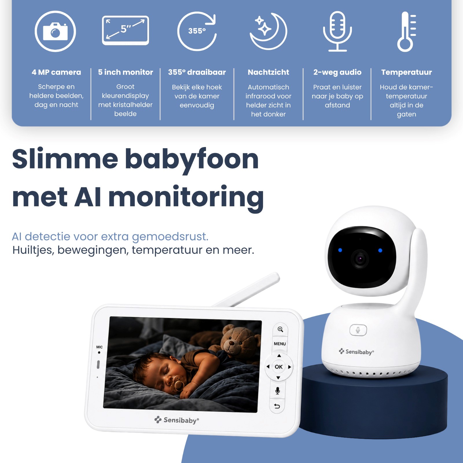 Sensibaby Babyfooncamera met App en AI Detectie - Afbeelding 8